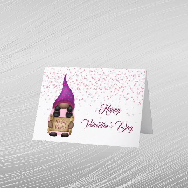 Cartes Pour Fêtes Annuelles Gnome rose violet Valentine (Créateur téléchargé)