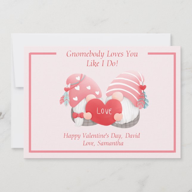 Cartes Pour Fêtes Annuelles Gnomebody Vous Aime Comme Moi - Gnome Couple (Devant)