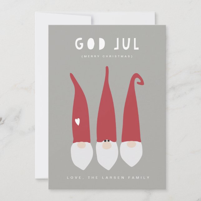 Cartes Pour Fêtes Annuelles Gnomes de Joyeux Noël (Devant)