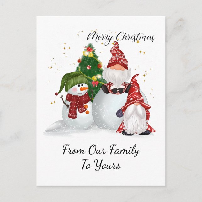 Cartes Pour Fêtes Annuelles Gnomes de Noël (Devant)