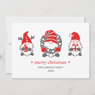 Cartes Pour Fêtes Annuelles Gnomes drôles Vacances de Noël blanc Photo