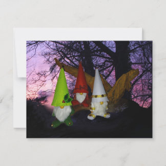 Cartes Pour Fêtes Annuelles Gnomes du Bois du Crépuscule