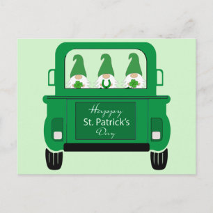 Cartes Pour Fêtes Annuelles Gnomes du jour de la Saint-Patrick dans un camion