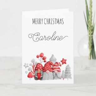 Cartes Pour Fêtes Annuelles Gnomes mignons Joyeux Noël Nom plié