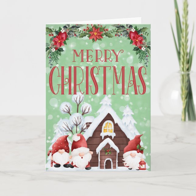 Cartes Pour Fêtes Annuelles Gnomes pour Noël (Devant)