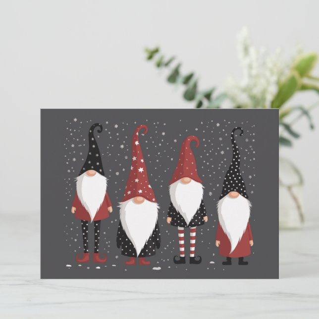 Cartes Pour Fêtes Annuelles Gnomies Lover Funny Gnome Noël (Debout devant)