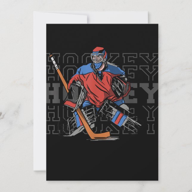 Cartes Pour Fêtes Annuelles Goalie De Hockey Sur Terrain Avec Slogan - Hockey  (Devant)
