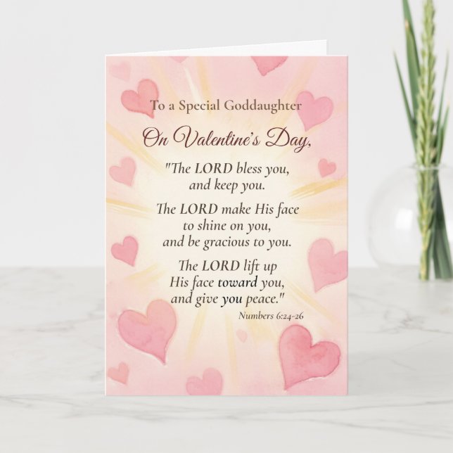 Cartes Pour Fêtes Annuelles Goddaughter Valentine’s Day Religious Scripture Bl (Devant)