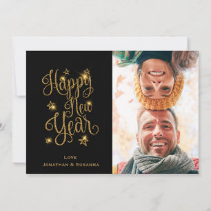 Cartes Pour Fêtes Annuelles Gold 2022 Étoiles et Parties scintillant Bonne ann