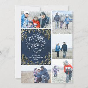 Cartes Pour Fêtes Annuelles Gold Botanics Holiday Salutations 5 Photo