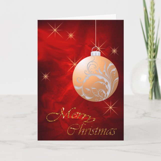 Cartes Pour Fêtes Annuelles Gold Bulb (Devant)