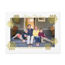 Gold Chimmerge Chic Snowflake photo de vacances