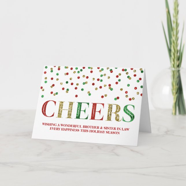 Cartes Pour Fêtes Annuelles Gold Confetti Christmas Brother & Soeur en Droit (Devant)
