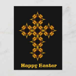 Cartes Pour Fêtes Annuelles Gold Cross Fractal Happy Pâques