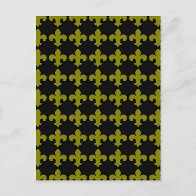 Cartes Pour Fêtes Annuelles Gold Fleur De Lis, Bonnes Fêtes (Devant)