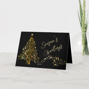Cartes Pour Fêtes Annuelles Gold Holiday Star Tree