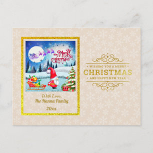 Cartes Pour Fêtes Annuelles Gold Joyeux Noël & Joyeux Nouvel An & Flocon de ne