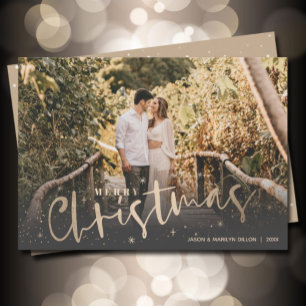 Cartes Pour Fêtes Annuelles Gold Joyeux Noël Photo