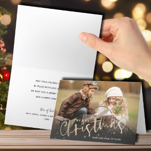 Cartes Pour Fêtes Annuelles Gold Joyeux Noël Plié Photo