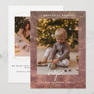 Cartes Pour Fêtes Annuelles Gold Lights Bokeh Photo de Noël