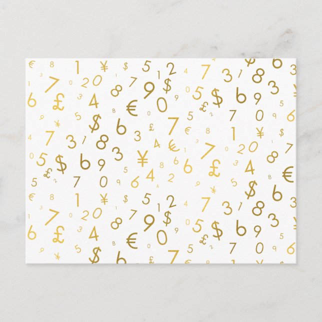 Cartes Pour Fêtes Annuelles Gold Luxury Numéros & Devise Symboles Motif (Devant)