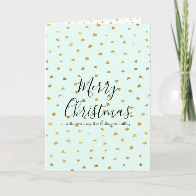 Cartes Pour Fêtes Annuelles Gold Mint Glam Dot Chic Photo personnalisée (Devant)