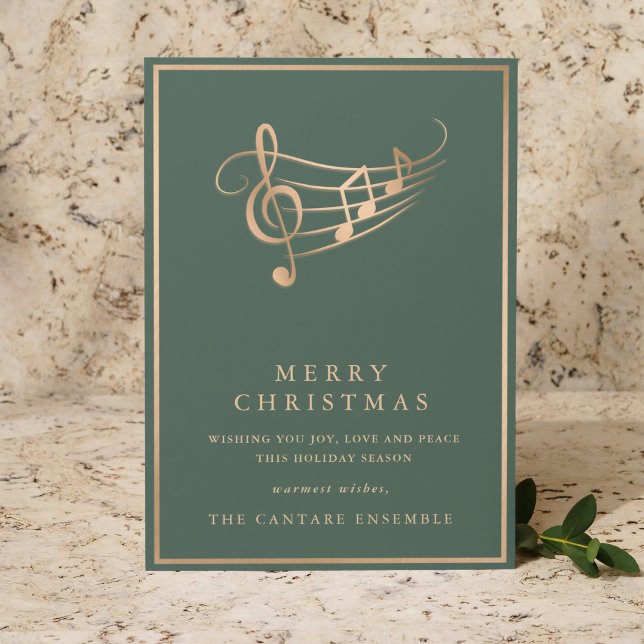 Cartes Pour Fêtes Annuelles Gold Music Notes Elegant Musical Christmas Card (Créateur téléchargé)