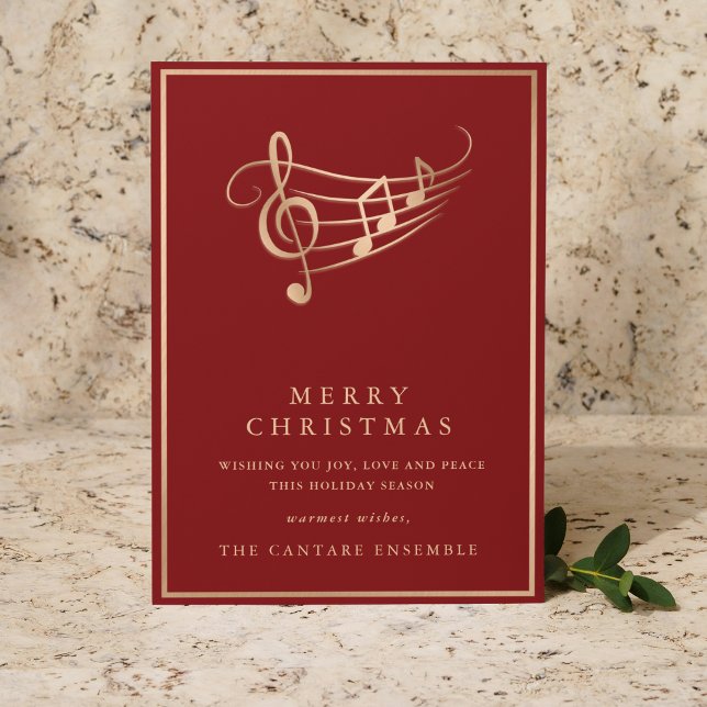 Cartes Pour Fêtes Annuelles Gold Music Notes Elegant Musical Christmas Card (Créateur téléchargé)