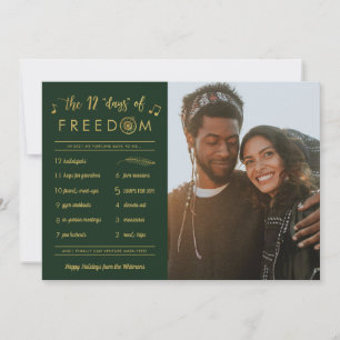 Cartes Pour Fêtes Annuelles Gold Post 12 Jours Liberté Photo Noël