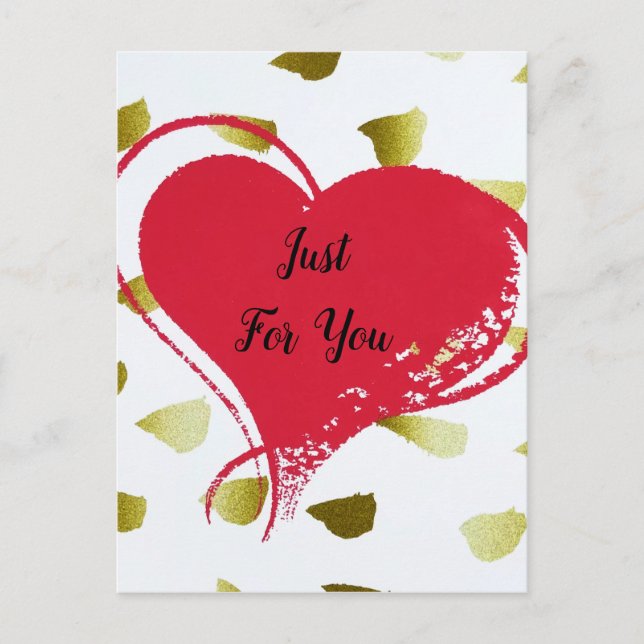Cartes Pour Fêtes Annuelles Gold Red Love Heart Juste Pour Vous (Devant)