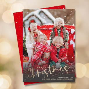 Cartes Pour Fêtes Annuelles Gold Script Joyeuse photo de Noël