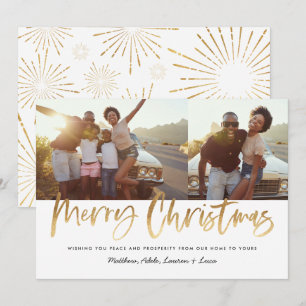 Cartes Pour Fêtes Annuelles Gold script Noël 2 photo moderne