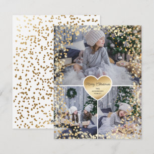 Cartes Pour Fêtes Annuelles Gold Sparkly Photo Joyeux Noël