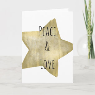 Cartes Pour Fêtes Annuelles Gold Star Peace Love