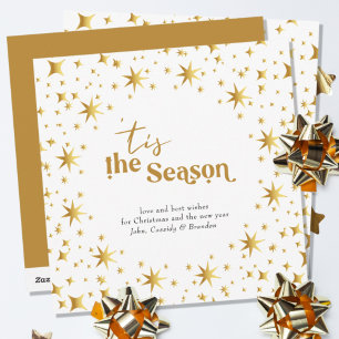 Cartes Pour Fêtes Annuelles Gold Stars Cette saison Simple Elégant