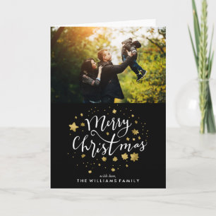 Cartes Pour Fêtes Annuelles Gold Stars "Joyeux Noël"