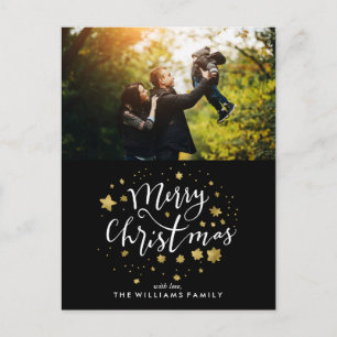 Cartes Pour Fêtes Annuelles Gold Stars "Joyeux Noël" Photo