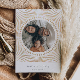 Cartes Pour Fêtes Annuelles Gold Sunburst Frame Art Déco Photo