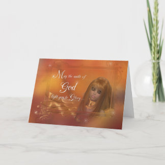 Cartes Pour Fêtes Annuelles Golden Angel - Puisse le sourire de Dieu..Carte de