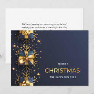 Cartes Pour Fêtes Annuelles Golden Blue Christmas Ornament Salutation d'entrep
