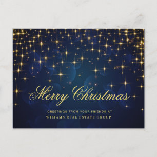Cartes Pour Fêtes Annuelles Golden Blue Christmas Stars Salutation d'entrepris