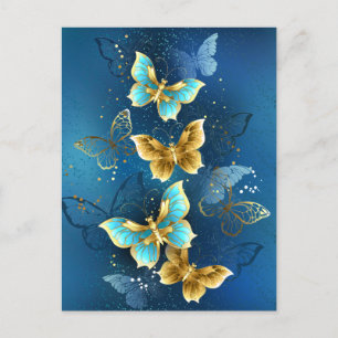 Cartes Pour Fêtes Annuelles Golden butterflies