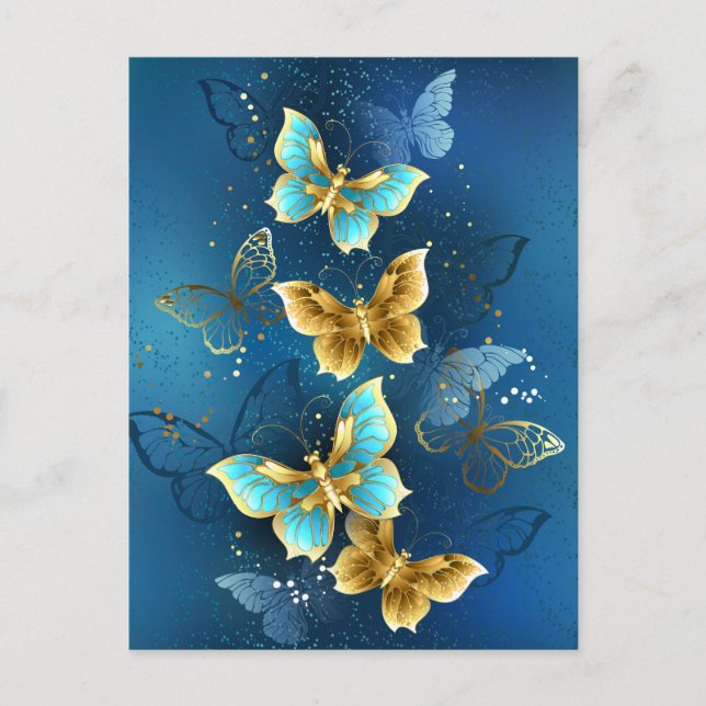 Cartes Pour Fêtes Annuelles Golden butterflies (Devant)