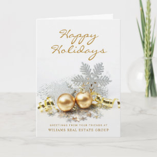 Cartes Pour Fêtes Annuelles Golden Christmas Balls Ornament Salutation d'entre
