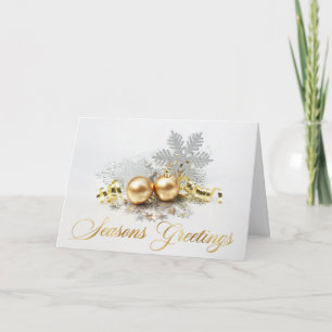Cartes Pour Fêtes Annuelles Golden Christmas Balls Ornament Salutation d'entre
