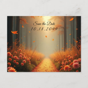 Cartes Pour Fêtes Annuelles Golden Ember Autumn Woodland Stroll