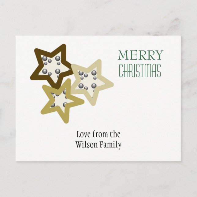 Cartes Pour Fêtes Annuelles Golden Holiday Stars (Devant)