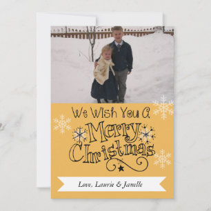 Cartes Pour Fêtes Annuelles Golden Joyeux Noël Photo Holiday Card