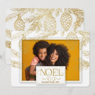 Cartes Pour Fêtes Annuelles Golden Pines Noel Photo botanique