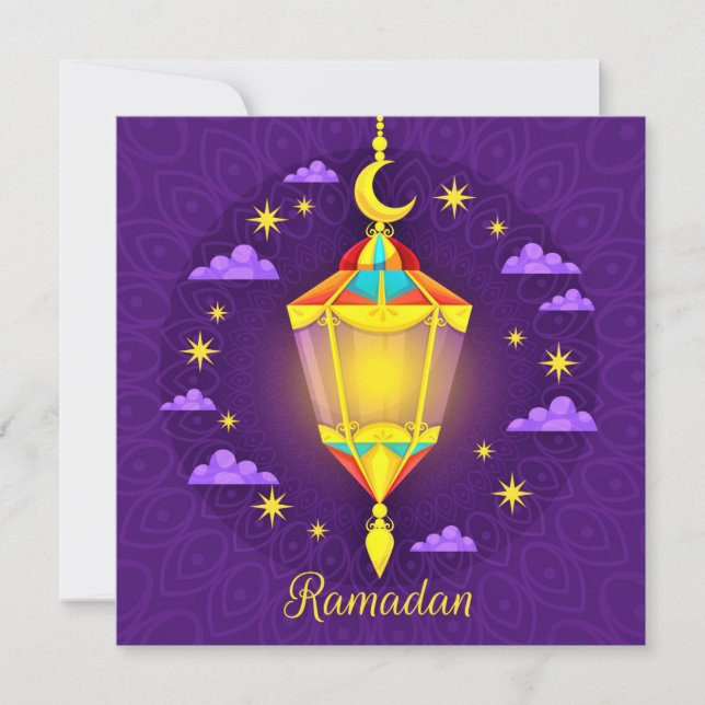 Cartes Pour Fêtes Annuelles Golden Ramadan Kareem (Devant)